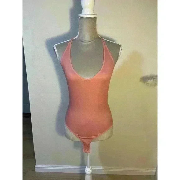 Pink Mauve Backless Bodysuit - Picture 1 of 3